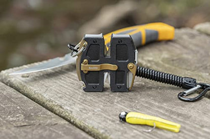Smith's 51057 Regal River Fishing Multi-Tool - Coarse + Fine Knife Sharpening Slots, Line Cutter, Jig Eye Cleaner, Diamond Hook Sharpener - Portable Pocket Clip - Gift for Men - Compact Gadget