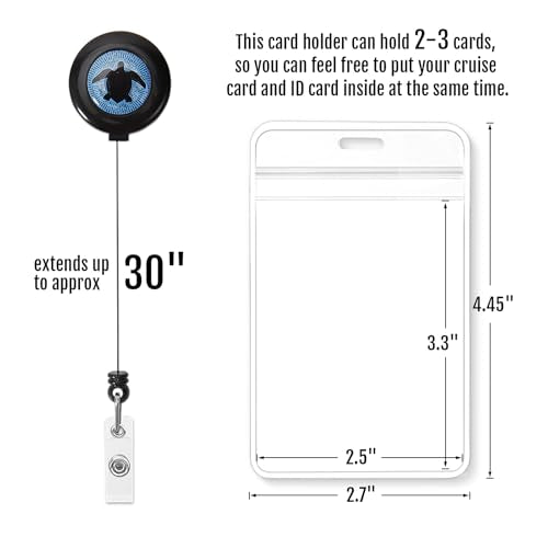 MNGARISTA Retractable Cruise Lanyard for Ship Cards, Waterproof Lanyards for Cruise Ship Cards with ID Holder, 2 Pack, Sea Star - color: Sea Star