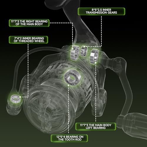 LS Lightweight Spinning Reel 500-1000 Series, 3.8oz Ultralight Carbon Fiber Frame, 5+1 BB, 5.2:1 Gear Ratio, 6.6LBs Max Drag, Saltwater/Freshwater Fishing Reel - color: LS, size: 800