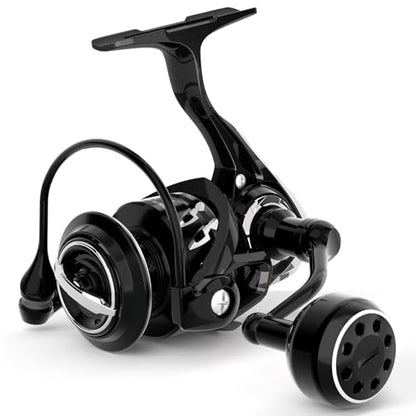 Ashconfish AK Spinning Reel -Ultra-Strong Aluminum Body, Over 25lbs Drag, Anti-Reverse Bearings, 8+1 Double-Shielded Stainless-Steel BB Design for Saltwater & Freshwater Fishing - size: 2500