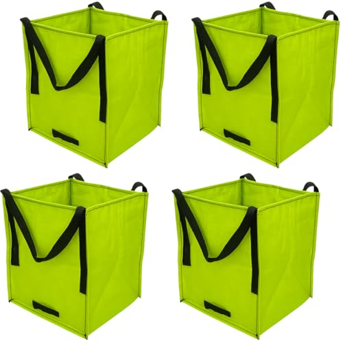 DURASACK Heavy Duty Storage Tote Bag 22-Gallon, Lime Green, Pack of 4 | Rugged Woven Polypropylene Moving Bag, Reusable Self-Standing Design, Holds up to 500 Pounds - color: Lime Green, size: Pack of 4