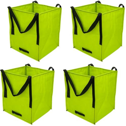DURASACK Heavy Duty Storage Tote Bag 22-Gallon, Lime Green, Pack of 4 | Rugged Woven Polypropylene Moving Bag, Reusable Self-Standing Design, Holds up to 500 Pounds - color: Lime Green, size: Pack of 4