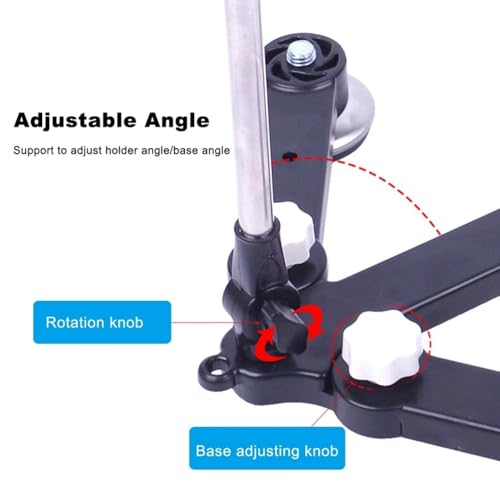 Fishing Rod Holder Adjustable Ground Stand - Foldable Stainless Steel Pole Support Ground Bank Mount Bracket with Ice Spike for Bank Fishing