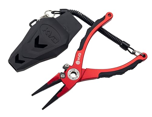 Strike King (AP75KVD) KVD 7.5 Aluminum Pliers, Red, Cushioned Combat Grip Handles - style: Aluminum