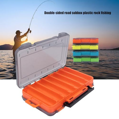 Waterproof Transparent Storage Box for Fishing Lures with Double-Sided Organiser Tool and Fishing Box - color: Yellow