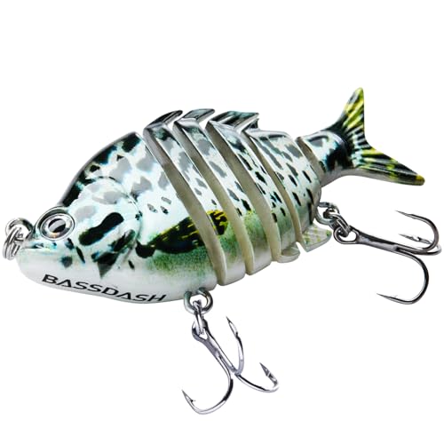 Bassdash SwimPanfish 0.34oz Hard Swimbaits Multi Jointed Topwater Trout Bass Fishing Crank Lure for Freshwater and Saltwater - color: Blue Mackerel