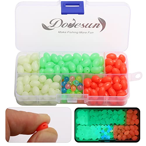 Dovesun Soft Rubber Fishing Beads Fishing Bait Eggs Accessories 7 Colors with Tackle-Box 0.23in(600pcs), 0.31in(250pcs), 0.39in(120pcs) - color: Oval-8*12mm-230pcs