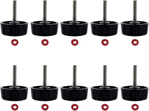 10 Pcs Black Fishing Reel Replacement Parts Screws, Nuts, Caps for Knob, Power Handle Grip