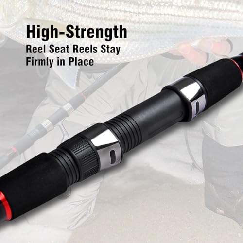 Fiblink Surf Spinning Fishing Rod 4-Piece Graphite Travel Fishing Rod(11 Feet & 13 Feet & 15 Feet) - size: Length: 13'