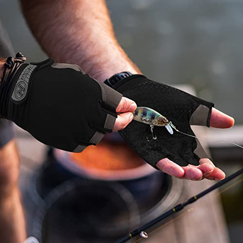 Xtinmee 4 Pairs UV Protection Fishing Gloves Half Finger Sun Rowing Gloves for Women Men Outdoor Kayaking Hiking Paddling Driving Canoeing Sailing, 4 Styles, XL