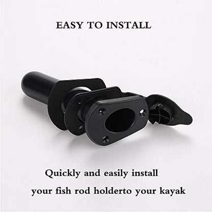 2Pcs Kayak Fishing Rod Holder & 2Pcs Kayak Paddle Holder Clips(Including Screws) for Kayak, Fishing Boat, Canoe and Fishing Tackle Accessory Tool
