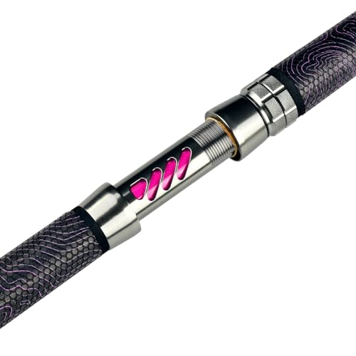 Monster Catfish Casting Rod, 7' MH Glow-in-Dark 1-Piece | Glow catfish rod with S-glass carbon blank, EVA grip, stainless guides, 10-50lb line and 1-10oz lures for night fishing - color: Pink, size: ["Catfish Rod 7'-1pc-Medium Heavy"]
