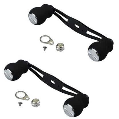 2-Pack Replacement Fishing Reel Handles, EVA Grip Baitcaster Handle Compatible with Abu Garcia Daiwa, Left or Right Side Installation, Aluminum Rocker Arm