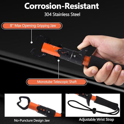 NEW VIEW 9pc & 10pc Professional Fishing Gear Tool Kit - Saltwater & Ice Fishing Tools Set - Corrosion Resistant Fishing Pliers Knife Scissors Gripper Kit with Fishing Gear Carrying Case