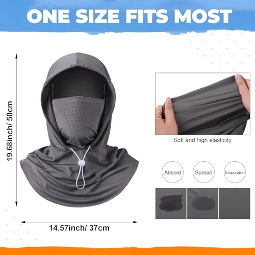 Funtery 4 Pack Cooling Balaclava Face Mask UV Protection Breathable Full Head Hood for Men Women Cycling Fishing Motorcycle - color: Black, Dark Gray, Light Gray, White