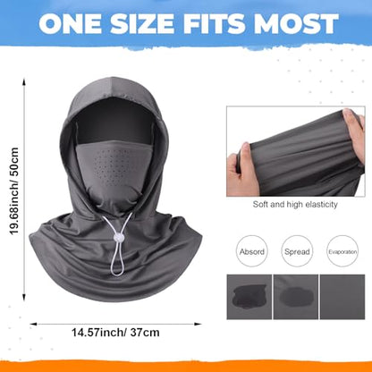 Funtery 4 Pack Cooling Balaclava Face Mask UV Protection Breathable Full Head Hood for Men Women Cycling Fishing Motorcycle - color: Black, Dark Gray, Light Gray, White