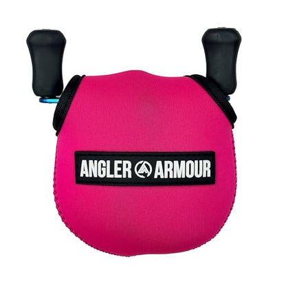 Angler Armour Baitcast Reel Cover | Baitcaster Sleeve | Fishing Reel Pouch | Low Profile Baitcasting Reel Protector | Neoprene Reel Case | 50 100 200 Series Baitcast Covers - color: Neon Pink