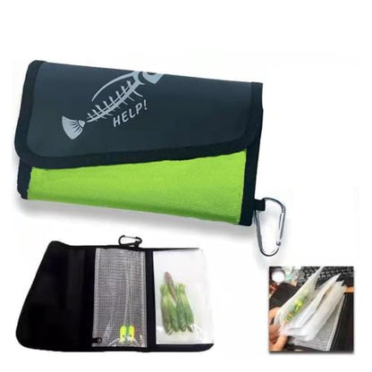 Fishing Bait Storage Bag with PVC Inner Bags Fishing Lure Baits Tackle Binder Organizer for Lures and Accessories - style: Camouflage blue