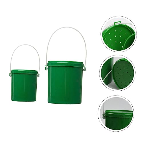UPKOCH 2pcs Breathable Fishing Bait Bucket for Live Worms and Maggots Durable Plastic Lures Container with Handle Lightweight and Portable Fishing Tool for Outdoor Use