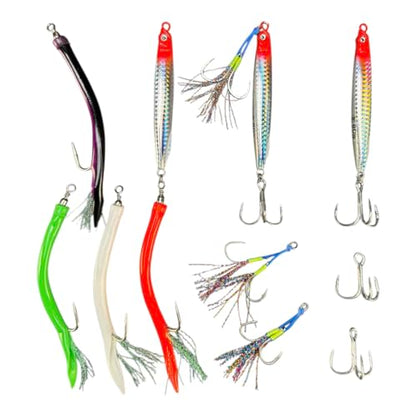 Saltwater Fishing Lures Fishing Jigs Fishing Spoons for Striped bass, Pompano, Spanish Mackerel ，Bluefish - color: Red (3pcs), size: 2.80 oz / 80 g