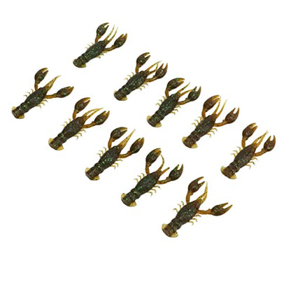 YUYTE Lures Crawfish Bait 10pcs Soft Fishing Lure Crawdad Bait PVC Shrimp Artificial Lure Baits for Freshwater and Saltwater Fishing - color: Green