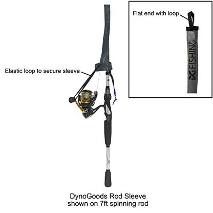Fishing Rod Sleeve, 3 Pack, 7ft Spinning Rod Protector/Rod Sock/Rod Cover - color: Black