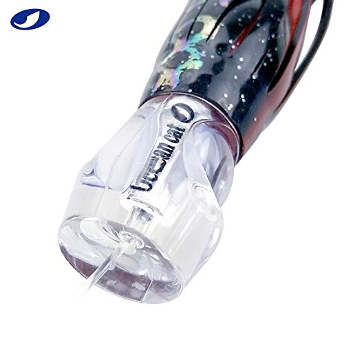 OCEAN CAT Saltwater Trolling Lure for Marlin Tuna Mahi Dolphin Durado Wahoo Trolling Lures Free Mesh Bag Offshore Big Game Lures - color: 9 in - Crystal Head - 6pcs