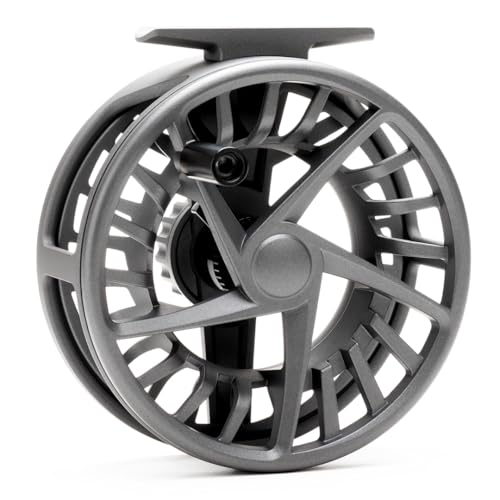 LAMSON | Liquid S-Series & HD Fly Fishing Reels | All-Water | Large Arbor, Powerful Sealed Drag, Pressure Cast Aluminum - color: SMOKE HD, size: -7+