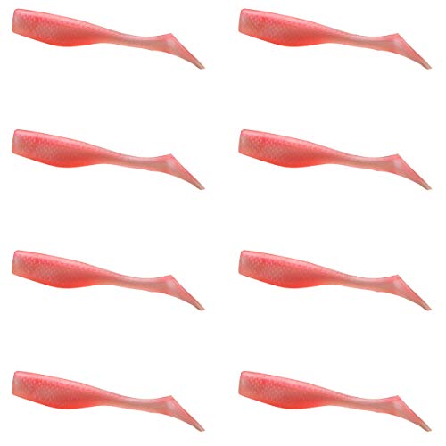 Fishing Lures for Speckled Trout, Redfish, Bass - Louisiana Paddle Tail Swimbaits for Freshwater and Saltwater - color: Pink Champagne