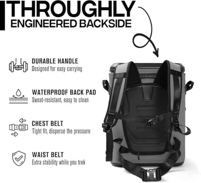 Backpack Coolers Insulated Leak Proof | Fish Kill Bags Backpack Coolers Insulated Leak Proof, Magnetic Closure Waterproof Durable for Camping & Hiking - Gray