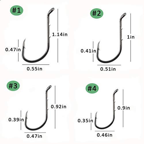 Fishing Baitholder Hooks - 100pcs Barbed Shank Sharp Strong High Carbon Steel Octopus Bait Holder Hooks for Freshwater Saltwater Live Bait Fishing - size: 4/0-100PCS