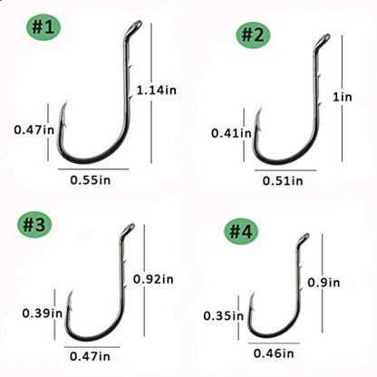 Fishing Baitholder Hooks - 100pcs Barbed Shank Sharp Strong High Carbon Steel Octopus Bait Holder Hooks for Freshwater Saltwater Live Bait Fishing - size: 3/0-100PCS