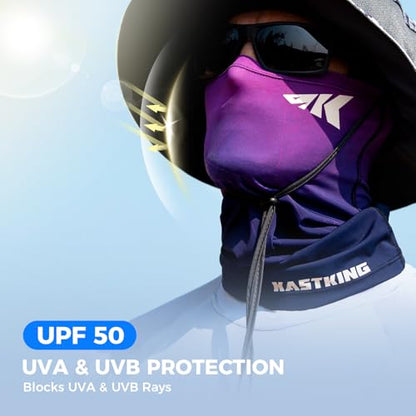 KastKing Ultimate Angler Neck Gaiter, UPF 50 Sun Mask, Sun Gaiters for Men & Women, Hydrocool Technology, Fishing, Hiking - color: F: Royale Family (Size: 19"x9.5")