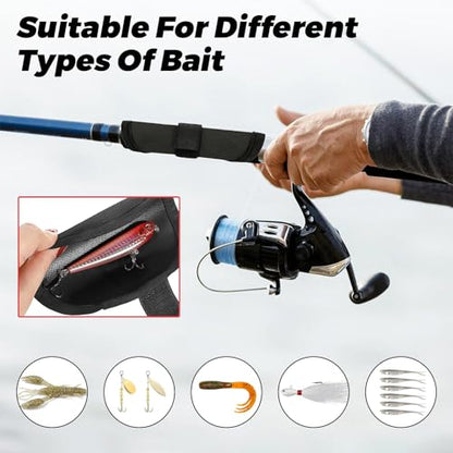 8 Pieces 5.9''/15 CM Fishing Hook Covers Shield, Fishing Lure Covers Protector, Lure Wraps Guard with Touch Fastener for Fisherman Rod Bait Pole Reel Storage Sleeve - color: Black