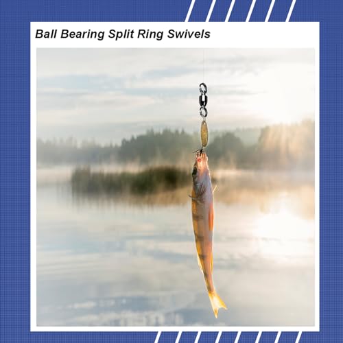 QISHUO Ball Rolling Bearing Swivel Saltwater High Strength Fishing Swivel Steel Bearing Connector Fishing Swivels Stainless Black Nickel 8lbs-135lbs - size: Size 2(19lb) 25 pcs