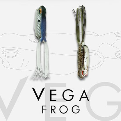 6th Sense – Vega Frog – Topwater Frog Bait – Bass Fishing – Walk, Skip, Spit, & Pop – 5/0 Braid Hook - color: Gargoyle