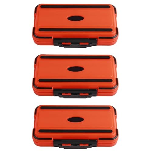 3PCS Water proof Tackle Box – Double-Sided ABS Storage Case for Fishing Lures, Hooks and Terminal Tackle, Portable Organizer Container