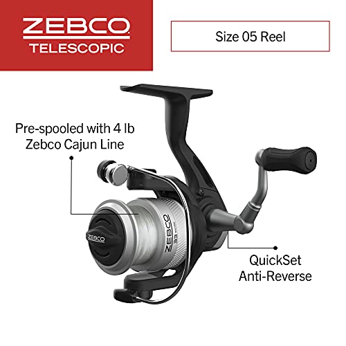 Zebco 33 Spinning Reel and Telescopic Fishing Rod Combo - style: 5 Foot - Micro Spinning