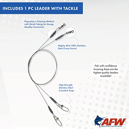 American Fishing Wire Titanium Single Strand Leader - size: 12 -Inch, 75 Pound Test