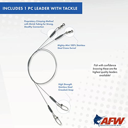 American Fishing Wire Titanium Single Strand Leader - size: 12 -Inch, 75 Pound Test