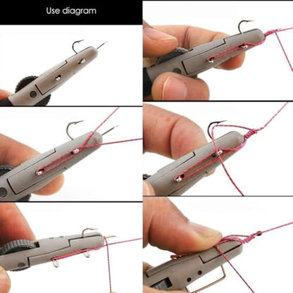 Manual Fishing Knot Tying Tool 2 Pcs – Stainless Steel and ABS Portable Hook Tier for Single Hook Rigging and Line Connecting