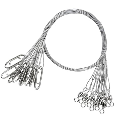 QISHUO Heavy Steel Fishing Leader Saltwater High Strength Wire Leader Line Bait Freshwater Fishing Leaders Stainless White Nickel - size: Size #3 (9.8in-40lb) 30pcs