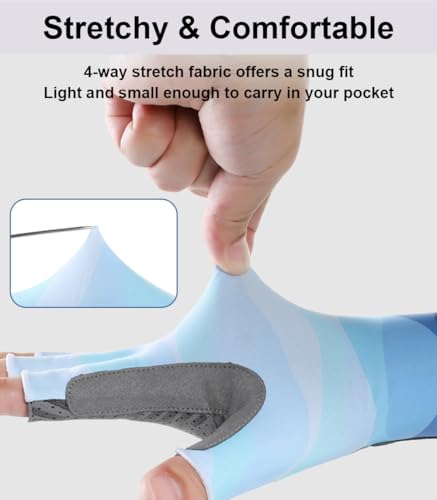SUJAYU Fishing Gloves Men Women, Sailing Gloves Kayak Gloves Paddling Gloves Rowing Gloves, UV Gloves Sun Gloves Sun Protection Gloves Fly Fishing Gloves for Women Men - color: Blue, size: Medium