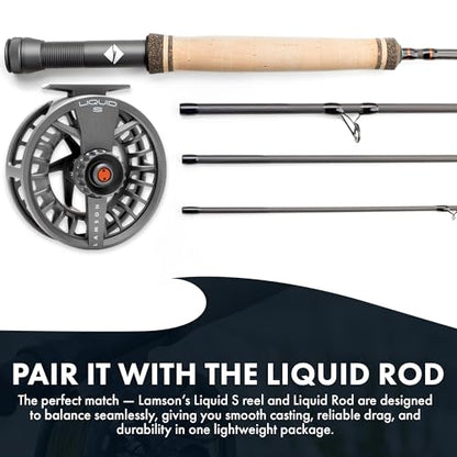 LAMSON | Liquid S-Series & HD Fly Fishing Reels | All-Water | Large Arbor, Powerful Sealed Drag, Pressure Cast Aluminum - color: SMOKE HD, size: -9+