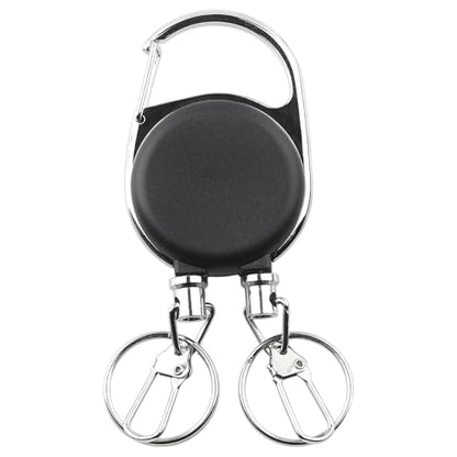 Dual Tool Fishing Retractor, Heavy Duty 2-Hook Retractable Zinger, 16.93" Cord 360° Swivel, Double Tool Holder for Nippers Forceps Pliers Scissors, Saltwater Freshwater Fishing Accessories