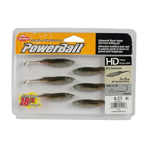 Berkley PowerBait Drip Swimmer Fishing Soft Bait - color: HD Spottail Shiner, size: 3"