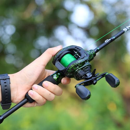 Sougayilang Casting Fishing Rod Combos, IM6 Graphite 2Pc Blanks, Anti-Reverse Baitcasting Reel, Stainless Steel Guides - size: 6'6" Medium- Fast- 2piece, style: Casting With Right Handed