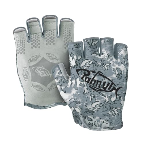 Palmyth Stubby UV Fishing Gloves Sun Protection Fingerless Glove Men Women UPF 50+ SPF for Kayaking, Paddling, Canoeing, Rowing, Driving - color: Ashen, size: Medium