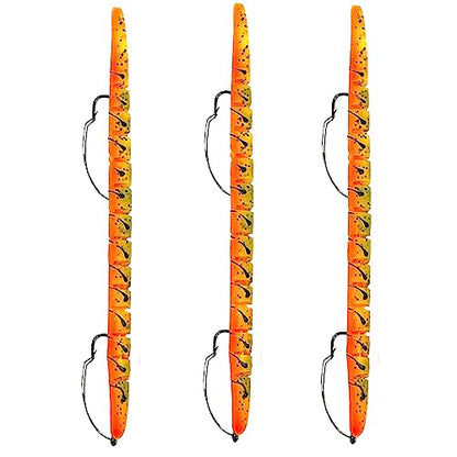 Delong Lures Fishing Lures, Made in America, Pre-Rigged Weedless Bass Lures for Fishing, Segemented Soft Platisc Fishing Bait, Fishing Worm Lure, Fishing Tackle Kit - color: Firetiger