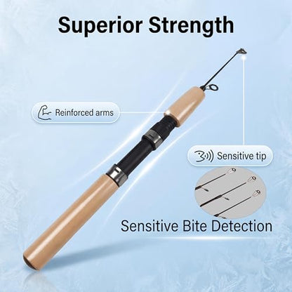 Ice Fishing Rod with Fishing Rod Blanks Portable Jig Pole | ice fishing rod blanks with durable material, portable design for anglers, ideal for winter fishing, lakes and outdoor trips.